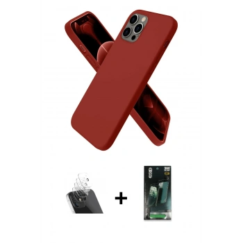 MARSİLYAN™- iPhone 12 Pro Kılıf Kozmos Yansıma Özel Seri - Şeffaf 360 Full Body Arka Koruyucu + Kamera Lens Koruma Cam - SF