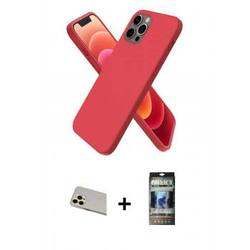 MARSİLYAN™- iPhone 12 Pro Kılıf Kozmos Yansıma Özel Seri - Siyah 34D Hayalet Izgaralı Cam + Rainbow Kamera Lens Koruma Cam - GD