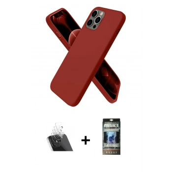 MARSİLYAN™- iPhone 12 Pro Kılıf Kozmos Yansıma Özel Seri - Siyah 34D Hayalet Izgaralı Cam + Kamera Lens Koruma Cam - SF