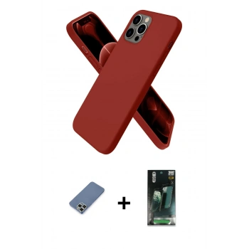 MARSİLYAN™- iPhone 12 Pro Kılıf Kozmos Yansıma Özel Seri - Siyah 360 Mat Full Body Arka Koruyucu + Metal Kamera Lens Koruma Cam - AKYL