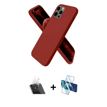 MARSİLYAN™- iPhone 12 Pro Kılıf Kozmos Yansıma Özel Seri - Siyah 3D Antistatik Cam Ekran Koruyucu + Kamera Lens Koruma Cam - SF