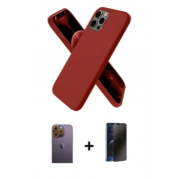 MARSİLYAN™- iPhone 12 Pro Kılıf Kozmos Yansıma Özel Seri - Siyah 3D Antistatik Hayalet Cam Ekran Koruyucu + Neon Fosforlu Kamera Lens - SI