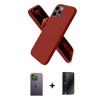 MARSİLYAN™- iPhone 12 Pro Kılıf Kozmos Yansıma Özel Seri - Siyah 3D Antistatik Hayalet Cam Ekran Koruyucu + Neon Fosforlu Kamera Lens - YL