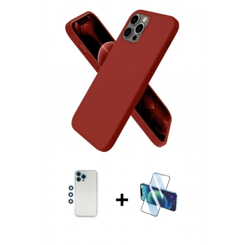 MARSİLYAN™- iPhone 12 Pro Kılıf Kozmos Yansıma Özel Seri - Siyah 3D Antistatik Seramik Nano Ekran Koruyucu + Shine Kamera Lens - MI