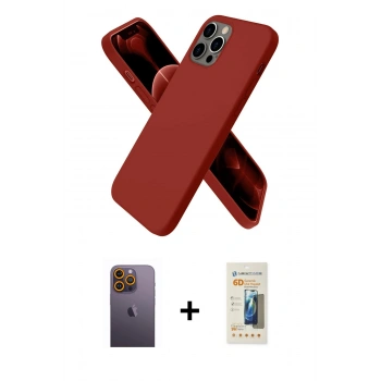 MARSİLYAN™- iPhone 12 Pro Kılıf Kozmos Yansıma Özel Seri - Siyah 6D Mat Seramik Hayalet Nano Ekran Koruyucu + Neon Fosforlu Kamera Lens - SI