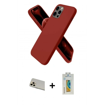 MARSİLYAN™- iPhone 12 Pro Kılıf Kozmos Yansıma Özel Seri - Siyah Polymer Nano Ekran Koruyucu + Rainbow Kamera Lens Koruma Cam - GD