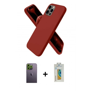 MARSİLYAN™- iPhone 12 Pro Kılıf Kozmos Yansıma Özel Seri - Siyah Polymer Nano Ekran Koruyucu + Neon Fosforlu Kamera Lens - YL