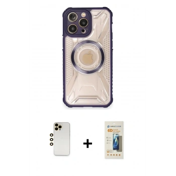 MARSİLYAN™- iPhone 12 Pro Kılıf Kutup Modern - Siyah 6D Mat Seramik Hayalet Nano Ekran Koruyucu + Shine Kamera Lens - GD