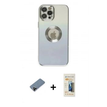 MARSİLYAN™- iPhone 12 Pro Kılıf Kutup Yansıma Özel Seri - Siyah 6D Mat Seramik Hayalet Nano Ekran Koruyucu + Shine Kamera Lens Koruma Cam - SH