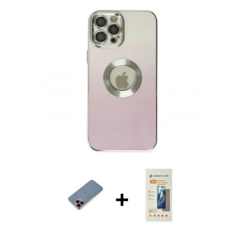 MARSİLYAN™- iPhone 12 Pro Kılıf Kutup Yansıma Özel Seri - Siyah 6D Mat Seramik Hayalet Nano Ekran Koruyucu + Metal Kamera Lens Koruma Cam - KI