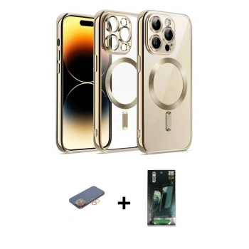 MARSİLYAN™- iPhone 12 Pro Kılıf Nova Işık Özel Seri - Şeffaf 360 Full Body Arka Koruyucu + Renkli Kamera Lens Koruma Cam - TU