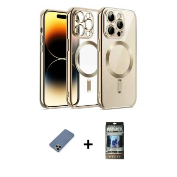 MARSİLYAN™- iPhone 12 Pro Kılıf Nova Işık Özel Seri - Siyah 34D Hayalet Izgaralı Cam + Metal Kamera Lens Koruma Cam - AKYL