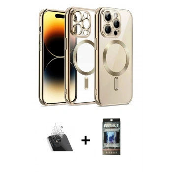 MARSİLYAN™- iPhone 12 Pro Kılıf Nova Işık Özel Seri - Siyah 34D Hayalet Izgaralı Cam + Kamera Lens Koruma Cam - SF