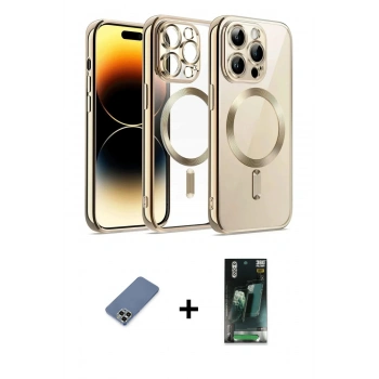 MARSİLYAN™- iPhone 12 Pro Kılıf Nova Işık Özel Seri - Siyah 360 Mat Full Body Arka Koruyucu + Metal Kamera Lens Koruma Cam - AKYL