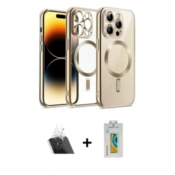 MARSİLYAN™- iPhone 12 Pro Kılıf Nova Işık Özel Seri - Siyah Polymer Nano Ekran Koruyucu + Kamera Lens Koruma Cam - SF