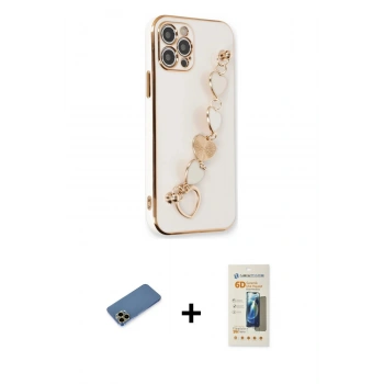 MARSİLYAN™- iPhone 12 Pro Kılıf Nova Işık Prime - Siyah 6D Mat Seramik Hayalet Nano Ekran Koruyucu + Shine Kamera Lens Koruma Cam - GD