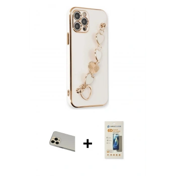 MARSİLYAN™- iPhone 12 Pro Kılıf Nova Işık Prime - Siyah 6D Mat Seramik Hayalet Nano Ekran Koruyucu + Rainbow Kamera Lens Koruma Cam - GD