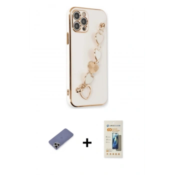 MARSİLYAN™- iPhone 12 Pro Kılıf Nova Işık Prime - Siyah 6D Mat Seramik Hayalet Nano Ekran Koruyucu + Metal Kamera Lens Koruma Cam - GD