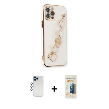 MARSİLYAN™- iPhone 12 Pro Kılıf Nova Işık Prime - Siyah 6D Mat Seramik Hayalet Nano Ekran Koruyucu + Shine Kamera Lens - MI