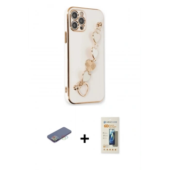 MARSİLYAN™- iPhone 12 Pro Kılıf Nova Işık Prime - Siyah 6D Mat Seramik Hayalet Nano Ekran Koruyucu + Renkli Kamera Lens Koruma Cam - MI