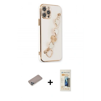 MARSİLYAN™- iPhone 12 Pro Kılıf Nova Işık Prime - Siyah 6D Mat Seramik Hayalet Nano Ekran Koruyucu + Shine Kamera Lens Koruma Cam - SABE