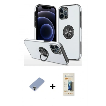 MARSİLYAN™- iPhone 12 Pro Kılıf Odak Form Prime - Siyah 6D Mat Seramik Hayalet Nano Ekran Koruyucu + Metal Kamera Lens Koruma Cam - KUYL