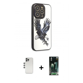 MARSİLYAN™- iPhone 12 Pro Kılıf Odak Klasik Serisi - Şeffaf 360 Full Body Arka Koruyucu + Shine Kamera Lens - GS