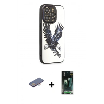MARSİLYAN™- iPhone 12 Pro Kılıf Odak Klasik Serisi - Şeffaf 360 Full Body Arka Koruyucu + Renkli Kamera Lens Koruma Cam - PE