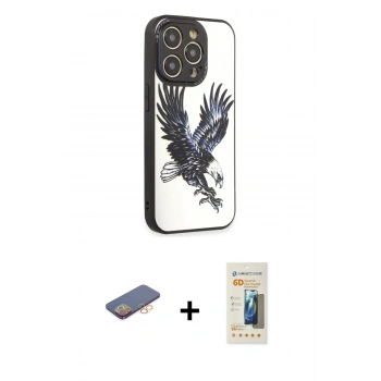MARSİLYAN™- iPhone 12 Pro Kılıf Odak Klasik Serisi - Siyah 6D Mat Seramik Hayalet Nano Ekran Koruyucu + Renkli Kamera Lens Koruma Cam - TU