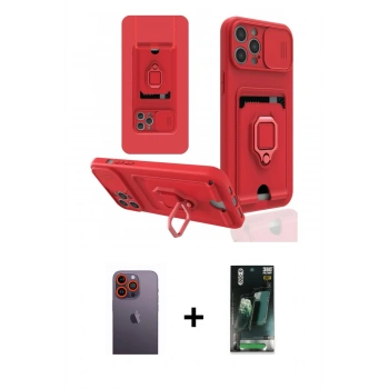 MARSİLYAN™- iPhone 12 Pro Kılıf Vadi Form Prime - Şeffaf 360 Full Body Arka Koruyucu + Neon Fosforlu Kamera Lens - TU