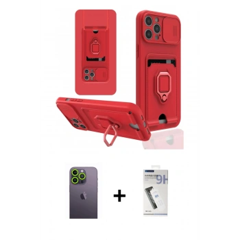 MARSİLYAN™- iPhone 12 Pro Kılıf Vadi Form Prime - Şeffaf Uv Polymer Nano Ekran Koruyucu + Neon Fosforlu Kamera Lens - YL