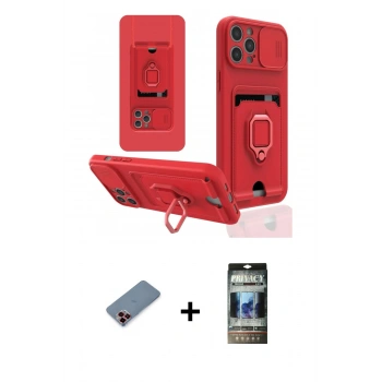 MARSİLYAN™- iPhone 12 Pro Kılıf Vadi Form Prime - Siyah 34D Hayalet Izgaralı Cam + Metal Kamera Lens Koruma Cam - KI
