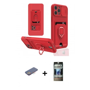 MARSİLYAN™- iPhone 12 Pro Kılıf Vadi Form Prime - Siyah 34D Hayalet Izgaralı Cam + Renkli Kamera Lens Koruma Cam - PE