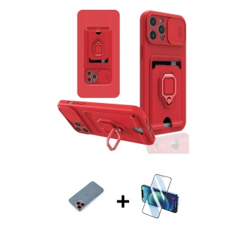 MARSİLYAN™- iPhone 12 Pro Kılıf Vadi Form Prime - Siyah 3D Antistatik Seramik Nano Ekran Koruyucu + Metal Kamera Lens Koruma Cam - KI