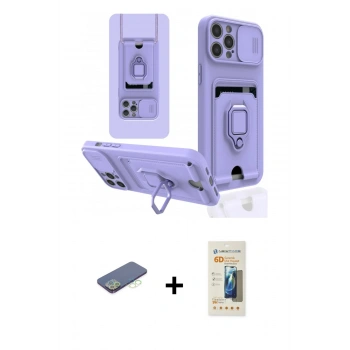 MARSİLYAN™- iPhone 12 Pro Kılıf Vadi Form Prime - Siyah 6D Mat Seramik Hayalet Nano Ekran Koruyucu + Renkli Kamera Lens Koruma Cam - YL