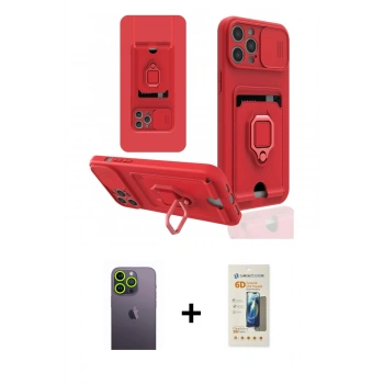MARSİLYAN™- iPhone 12 Pro Kılıf Vadi Form Prime - Siyah 6D Mat Seramik Hayalet Nano Ekran Koruyucu + Neon Fosforlu Kamera Lens - YL
