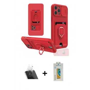 MARSİLYAN™- iPhone 12 Pro Kılıf Vadi Form Prime - Siyah Polymer Nano Ekran Koruyucu + Kamera Lens Koruma Cam - SF