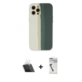 MARSİLYAN™- iPhone 12 Pro Kılıf Yadigar Çizgi - Şeffaf Uv Polymer Nano Ekran Koruyucu + Kamera Lens Koruma Cam - SF