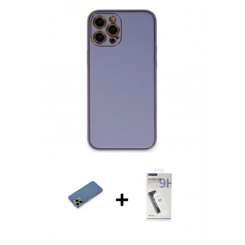 MARSİLYAN™- iPhone 12 Pro Kılıf Yadigar Klasik - Şeffaf Uv Polymer Nano Ekran Koruyucu + Shine Kamera Lens Koruma Cam - GD