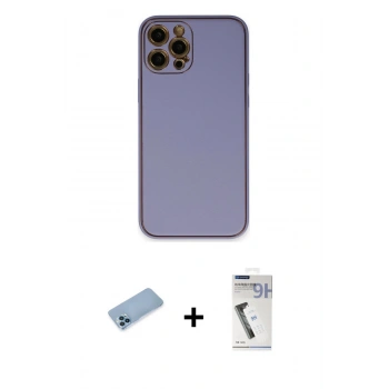 MARSİLYAN™- iPhone 12 Pro Kılıf Yadigar Klasik - Şeffaf Uv Polymer Nano Ekran Koruyucu + Shine Kamera Lens Koruma Cam - MI