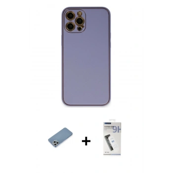 MARSİLYAN™- iPhone 12 Pro Kılıf Yadigar Klasik - Şeffaf Uv Polymer Nano Ekran Koruyucu + Shine Kamera Lens Koruma Cam - GS