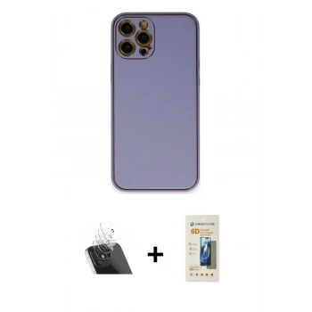 MARSİLYAN™- iPhone 12 Pro Kılıf Yadigar Klasik - Siyah 6D Mat Seramik Hayalet Nano Ekran Koruyucu + Kamera Lens Koruma Cam - SF