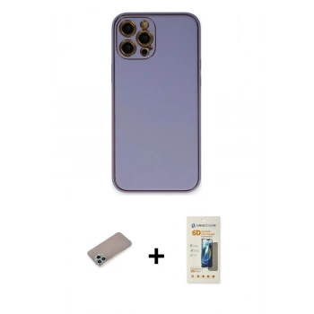 MARSİLYAN™- iPhone 12 Pro Kılıf Yadigar Klasik - Siyah 6D Mat Seramik Hayalet Nano Ekran Koruyucu + Shine Kamera Lens Koruma Cam - SABE