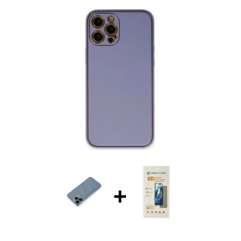 MARSİLYAN™- iPhone 12 Pro Kılıf Yadigar Klasik - Siyah 6D Mat Seramik Hayalet Nano Ekran Koruyucu + Shine Kamera Lens Koruma Cam - SH