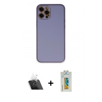 MARSİLYAN™- iPhone 12 Pro Kılıf Yadigar Klasik - Siyah Polymer Nano Ekran Koruyucu + Kamera Lens Koruma Cam - SF