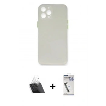 MARSİLYAN™- iPhone 12 Pro Kılıf Yadigar Yansıma Serisi - Şeffaf Uv Polymer Nano Ekran Koruyucu + Kamera Lens Koruma Cam - SF