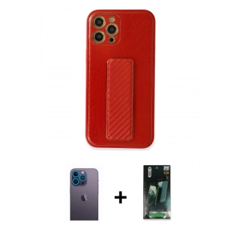 MARSİLYAN™- iPhone 12 Pro Kılıf Yörünge Yansıma - Şeffaf 360 Full Body Arka Koruyucu + Neon Fosforlu Kamera Lens - MI