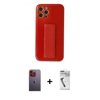 MARSİLYAN™- iPhone 12 Pro Kılıf Yörünge Yansıma - Şeffaf Uv Polymer Nano Ekran Koruyucu + Neon Fosforlu Kamera Lens - TU