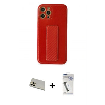 MARSİLYAN™- iPhone 12 Pro Kılıf Yörünge Yansıma - Şeffaf Uv Polymer Nano Ekran Koruyucu + Rainbow Kamera Lens Koruma Cam - GD