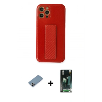 MARSİLYAN™- iPhone 12 Pro Kılıf Yörünge Yansıma - Siyah 360 Mat Full Body Arka Koruyucu + Shine Kamera Lens Koruma Cam - GI